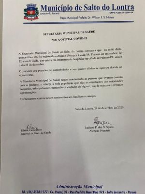 Registrado dcimo bito pela Covid-19