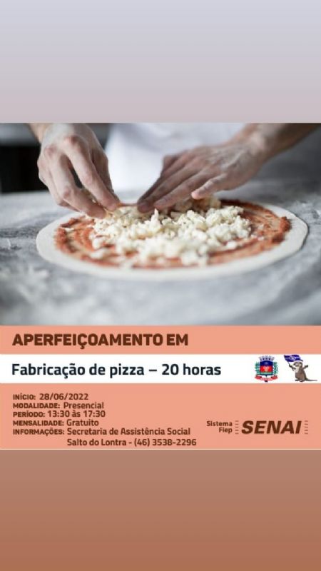 Curso de fabricação de pizza ainda tem vagas disponíveis