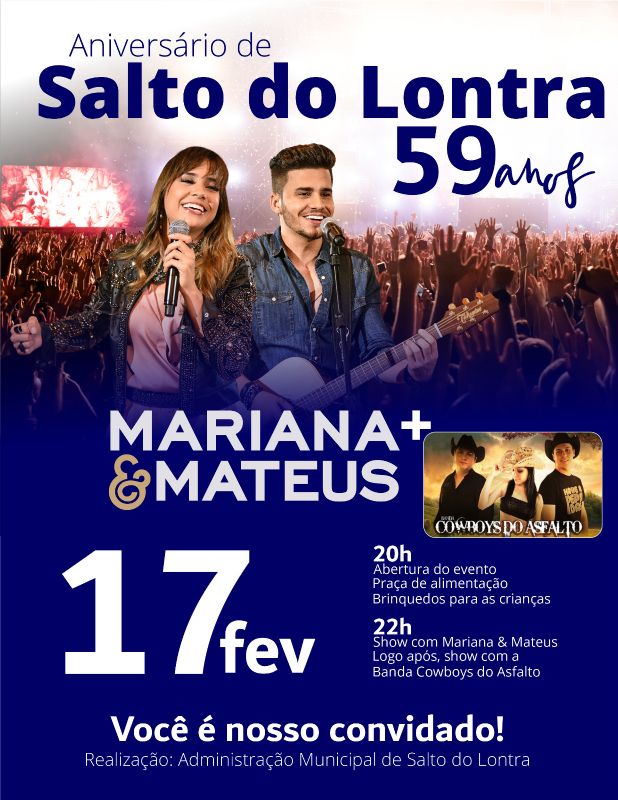 Salto do Lontra irá comemorar 59 anos com grande evento