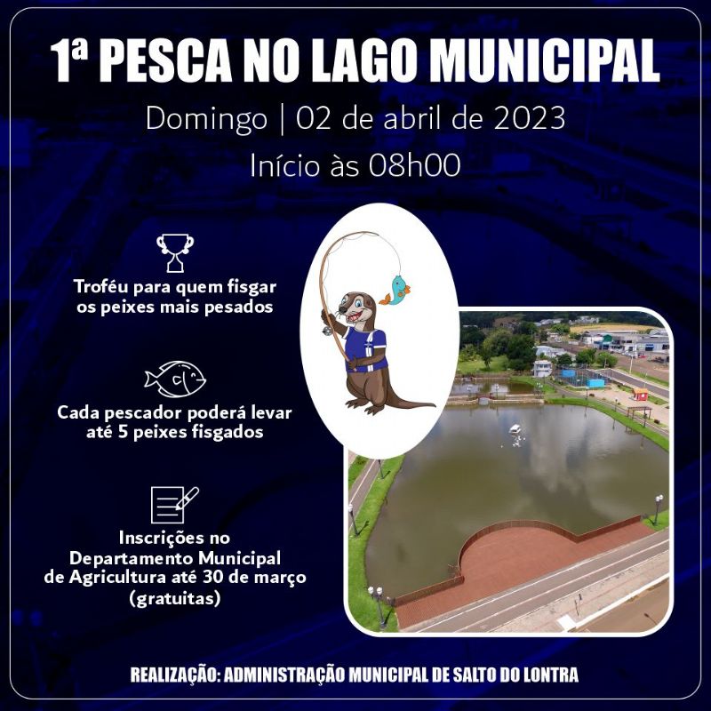 Termina nesta quinta-feira, dia 30, prazo de inscrições para 1ª Pesca no Lago Municipal