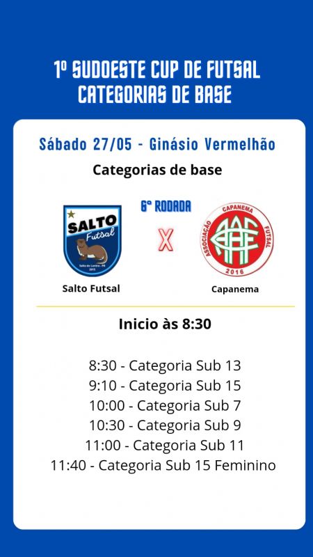 Salto recebe Capanema pela Cup de Futsal - categorias de base