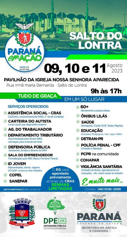 Nesta semana Paraná em Ação em Salto do Lontra