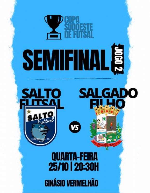 Salto recebe Salgado Filho nesta quarta-feira pelo jogo de volta da semifinal da Aesupar