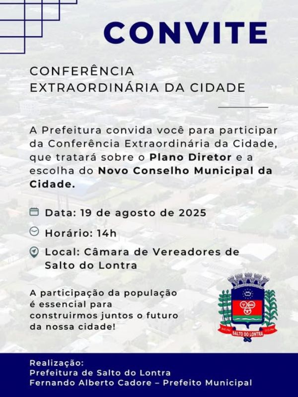 Vem aí a Conferência Extraordinária da Cidade