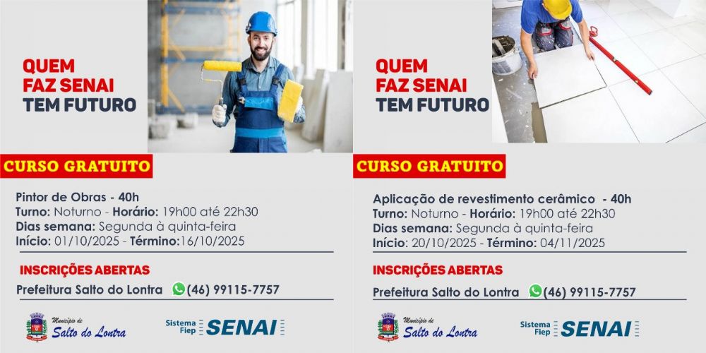 Abertas inscries para mais dois cursos profissionalizantes